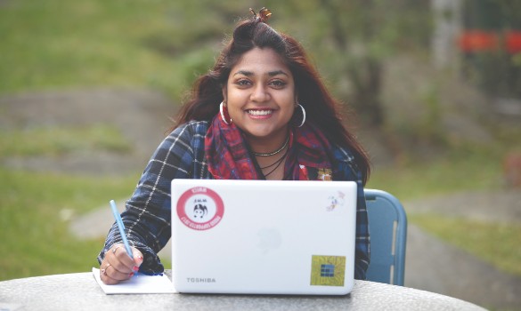 Student on a laptop